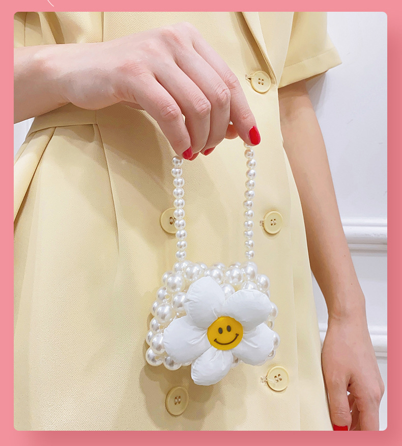 Girl's Mini Pvc Smiley Face Flower Cute Square Open Shoulder Bag Handbag Crossbody Bag display picture 2