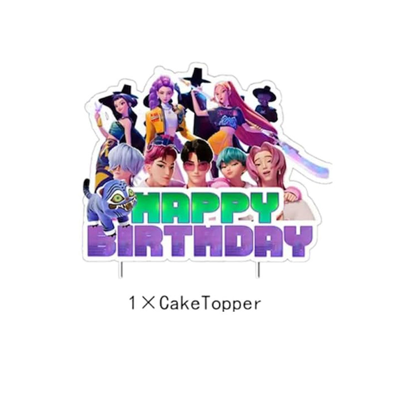 现货猎魔女团生日派对横幅装饰用品KPop女团拉旗气球套装布置用品|undefined