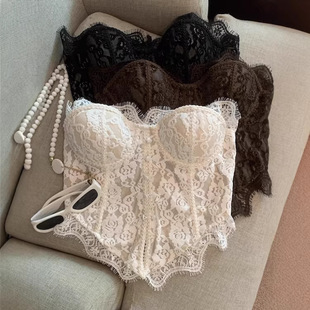 Lace tank top, base top with cups, short bra top sleevless, french style