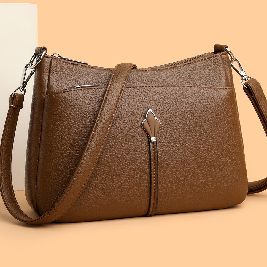 Elegant Soft Leather Shoulder Bag For Women Multi-layer Handbag_voghion.com