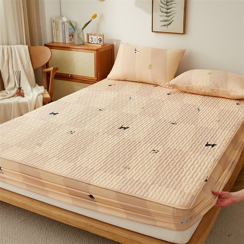 Colcha de cama acolchada gruesa de una pieza para otoño e invierno 2023 nueva funda protectora de colchón Simmons cubierta antipolvo