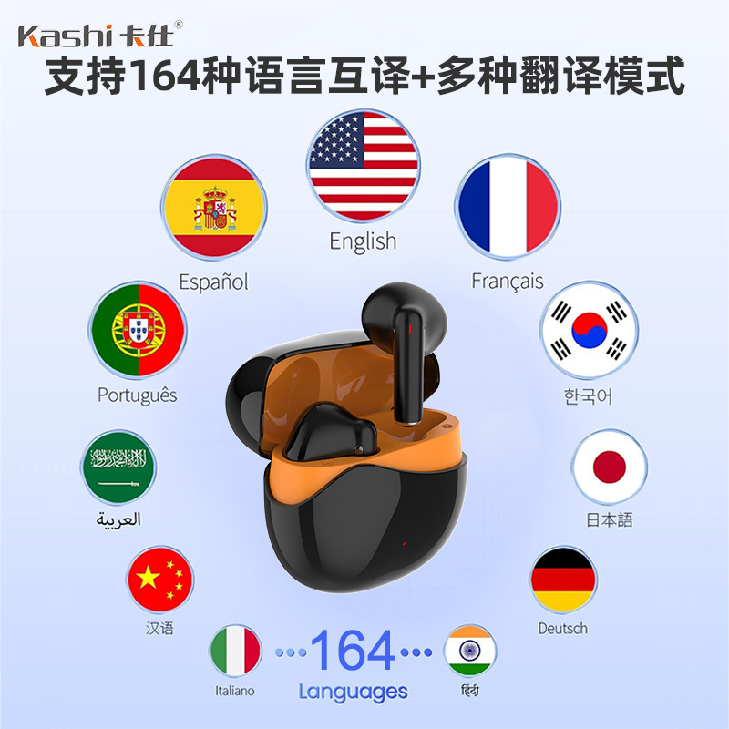 智能会议同声传译翻译耳机中英西班牙语语音翻译器挪威语视频翻译