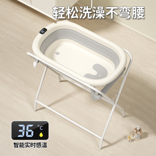 嬰兒洗澡盆免彎腰支架折疊浴盆套裝新生兒寶寶護理台換尿布晾衣架