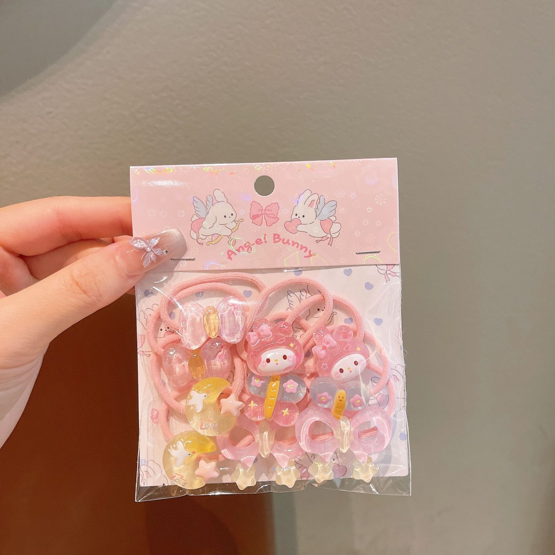 Anillo de pelo de pulgar de dibujos animados para niños, cabello de bebé, cabello de bebé, correa de cabello de alta elasticidad, banda de cabello no lesionada