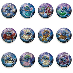 史迪仔十二星座冰箱貼時光寶石磁性玻璃家居白板貼紙裝飾品25mm