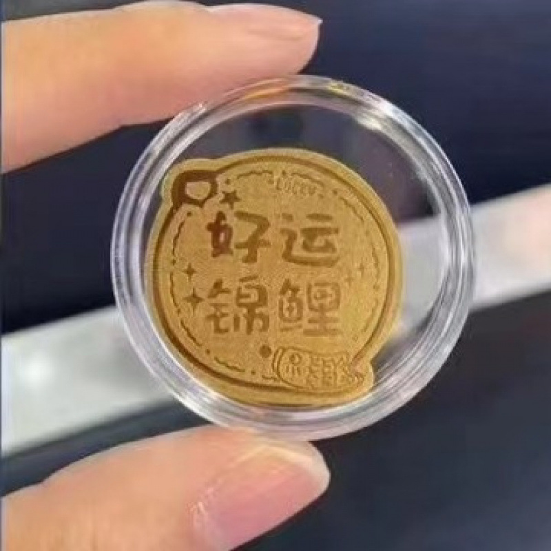 足金999黄金手机贴片金片公主发财暴富招财好柿连连财库新年礼物|undefined