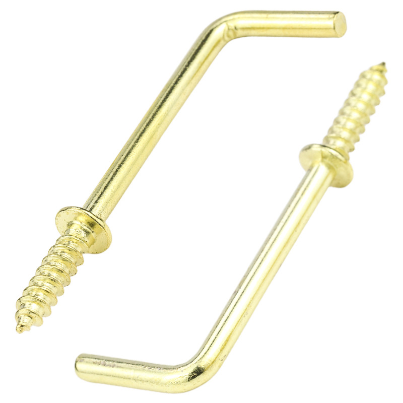 Copper plated L-shaped rectangular hook, seven character hook, self tapping screw hook, 1/2 inch 5/8