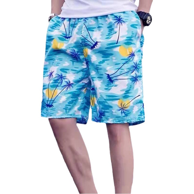 Summer Printed Five-Point Men's Beach Pants Casual Sports Loose Large Size Shorts Men's Thin Trendy Beach Swimming Trunks