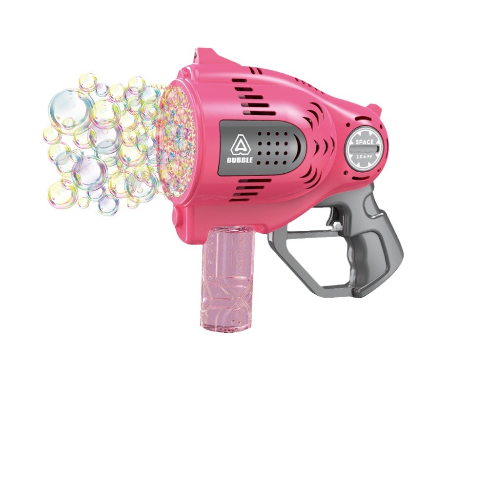 Transfronteriza nueva pistola de burbujas de 57 hoyos de mano Gatlin burbuja máquina automática de alimentación de agua porosa burbuja soplando juguete al por mayor