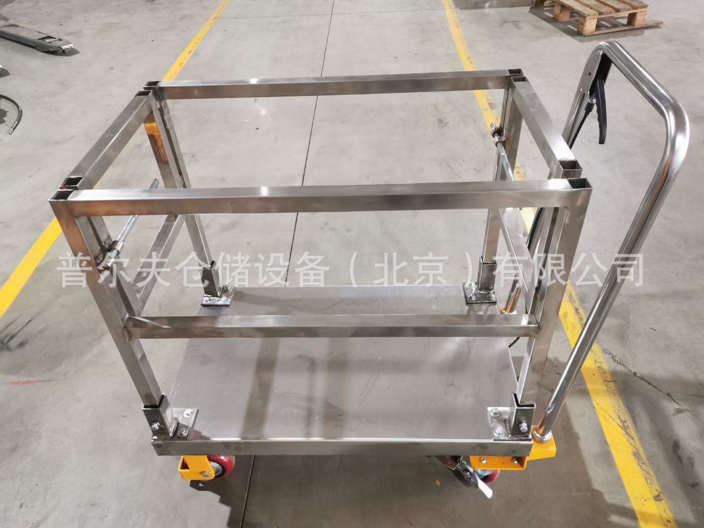 非标304不锈钢手动液压平台车模具车洁净车间工位升降平台车北京