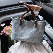 跨境爆款小众设计高级感托特包大容量通勤休闲帆布包质感单肩包女