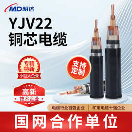 国标定制YJV22线缆矿山电站低压电力电缆铜芯铠装地埋线电力电缆