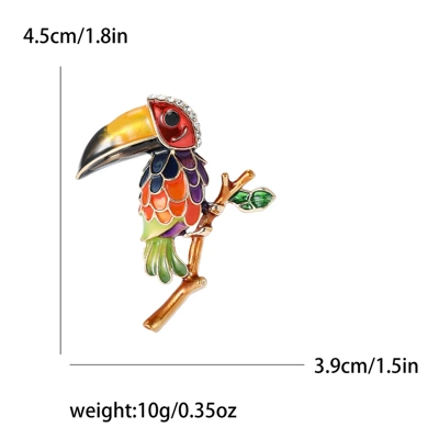 Alloy Enamel Parrot Brooch Exquisite: Yaxa sancaqları