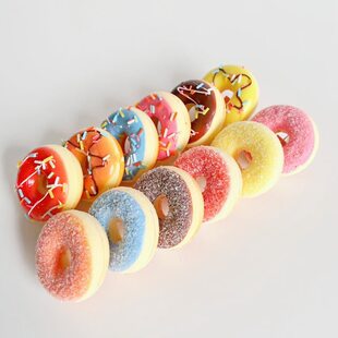Polyurethane realistic donut, squish, cream food play, slime, pendant, toy, anti-stress, bread