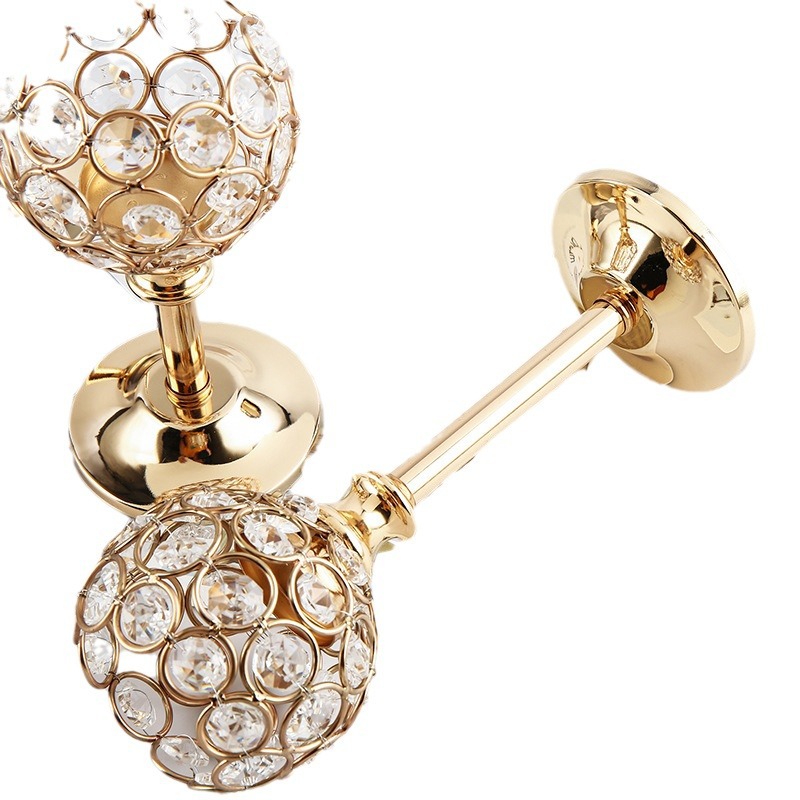 Estilo Europeo mini candelabro de cristal de metal creativo decoración de la boda Hotel Casa cena con velas accesorios Decoración