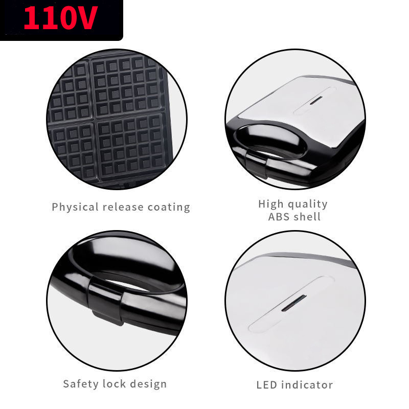 110V UE Waffle Maker multifuncional para el hogar, tostadora, tostadora, máquina de desayuno