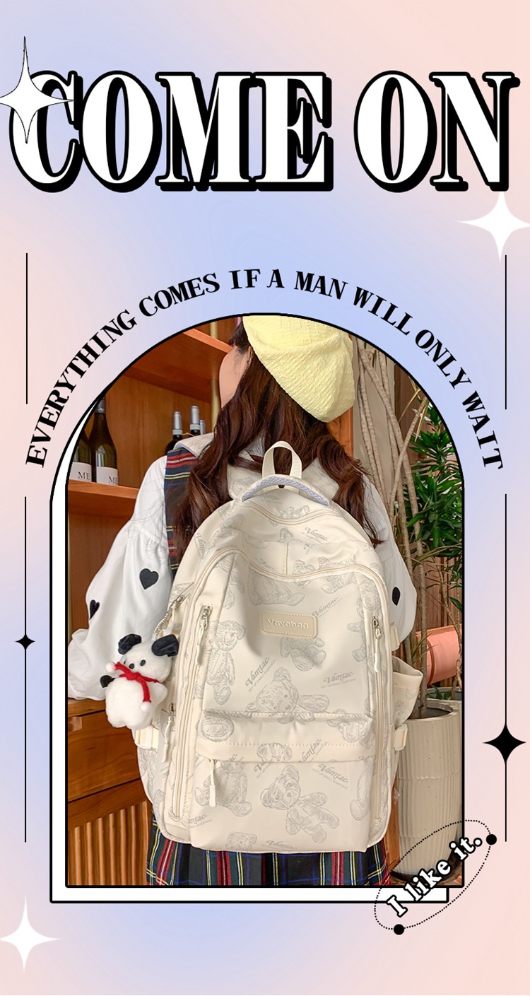 2024 New Large Capacity Stylish Backpack Daily Versatile Men and Women Backpack High School Student Campus Student Bag