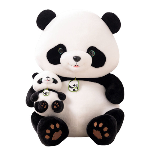 Cute simulation red panda doll plush toy mother and child panda rag doll children girl birthday gift