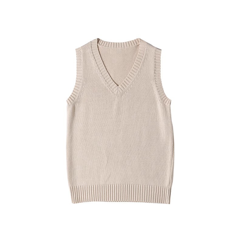Uniform Vest Autumn and Winter Japanese Style College Style Solid Color Collar Inner Wear Yellow Pullover Sweater Knitwear for Women Uniform Vest Autumn and Winter Japanese Style College Style Solid Color Collar Inner Wear Yellow Pullover Sweater Knitwear for Women