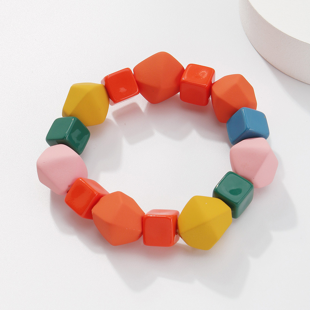 Simple Color Geometric Resin Bracelet display picture 9