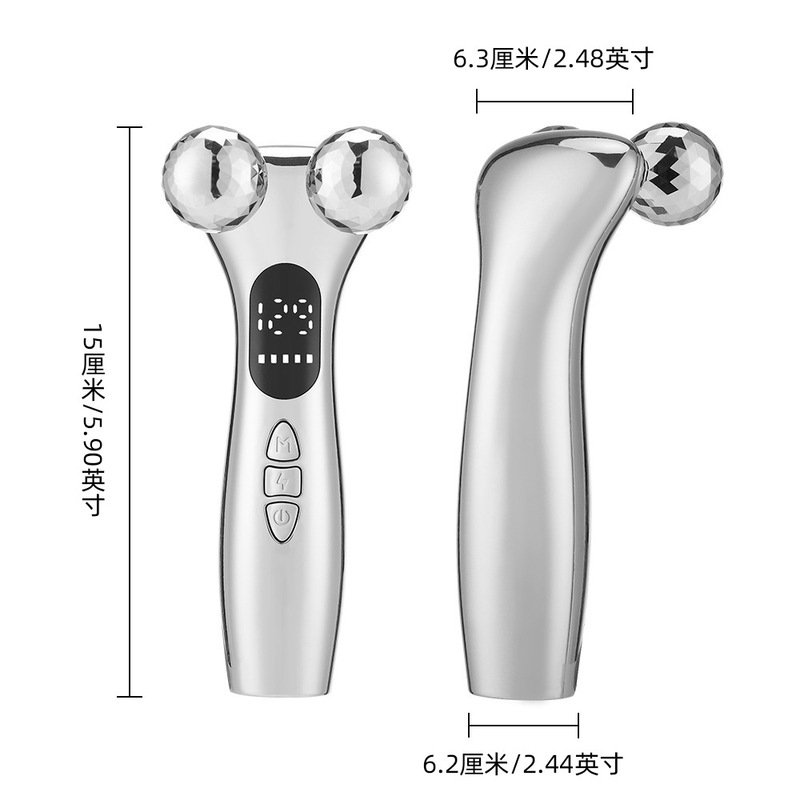 OZON 人気の 4D ローラーパルス計スマート v フェイス計家庭用電気灸振動首と顔のマッサージローラー|undefined
