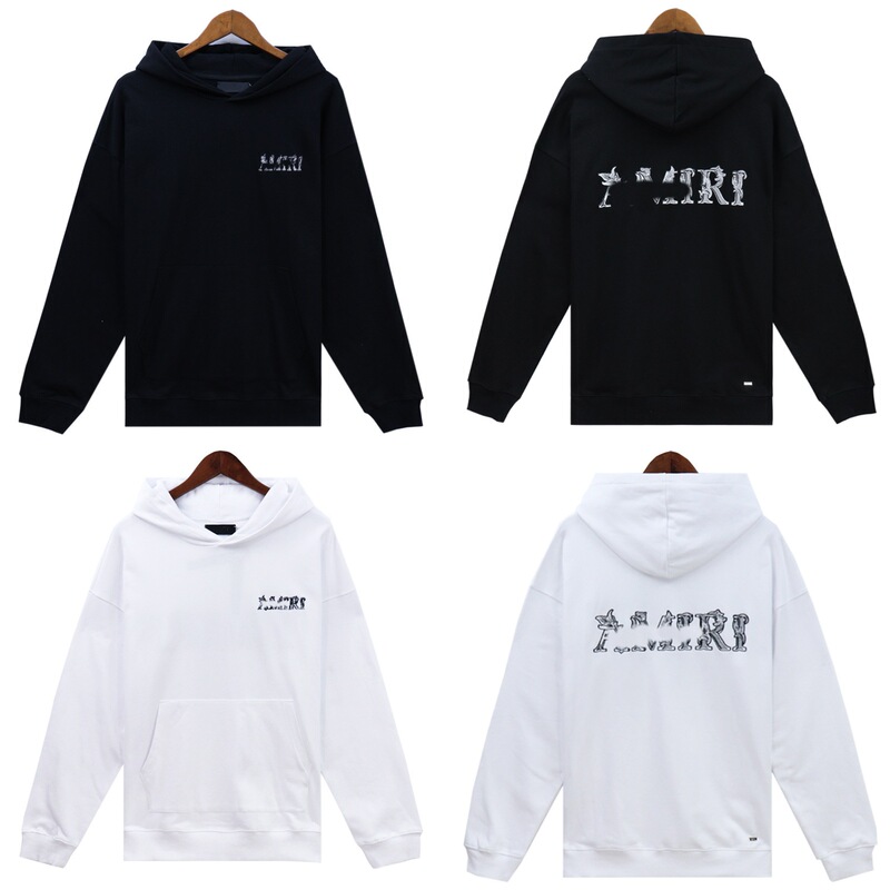 2024 New Men's Sweatshirt Amiri Floral Letter Print Autumn and Winter Casual Heavy-Duty American-Style Hoodie 2024 New Men's Sweatshirt Amiri Floral Letter Print Autumn and Winter Casual Heavy-Duty American-Style Hoodie