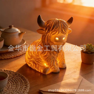�羳��ƷHighland Cattle Lamp�ߵ�ţ̨����֬�[���Ҿ�Сҹ���b�