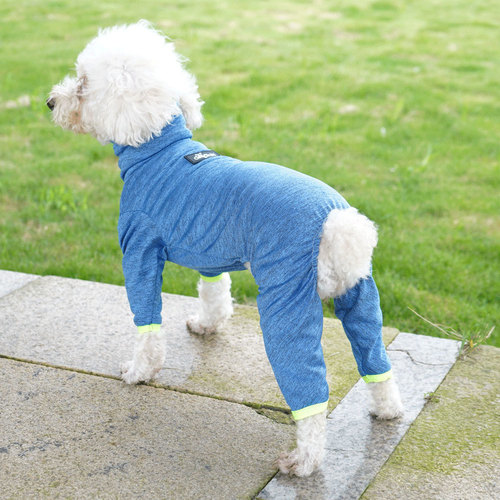 Pet clothing for Teddy, Bichon Frise, and Schnauzer dogs - winter base layer plain pet clothes for small dogs - four-legged one-piece clothing