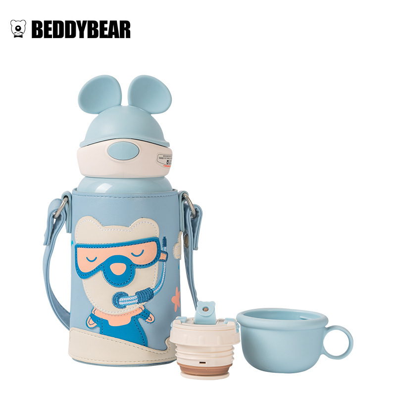 Oso de los niños serie completa taza de vacío bebé taza de agua con paja jardín de infantes al por mayor beber hervidor de agua taza de regalo caja
