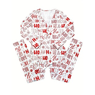 Q 58524 Christmas Pattern Pajamas �}�Qӡ��˯�� �羳�W��