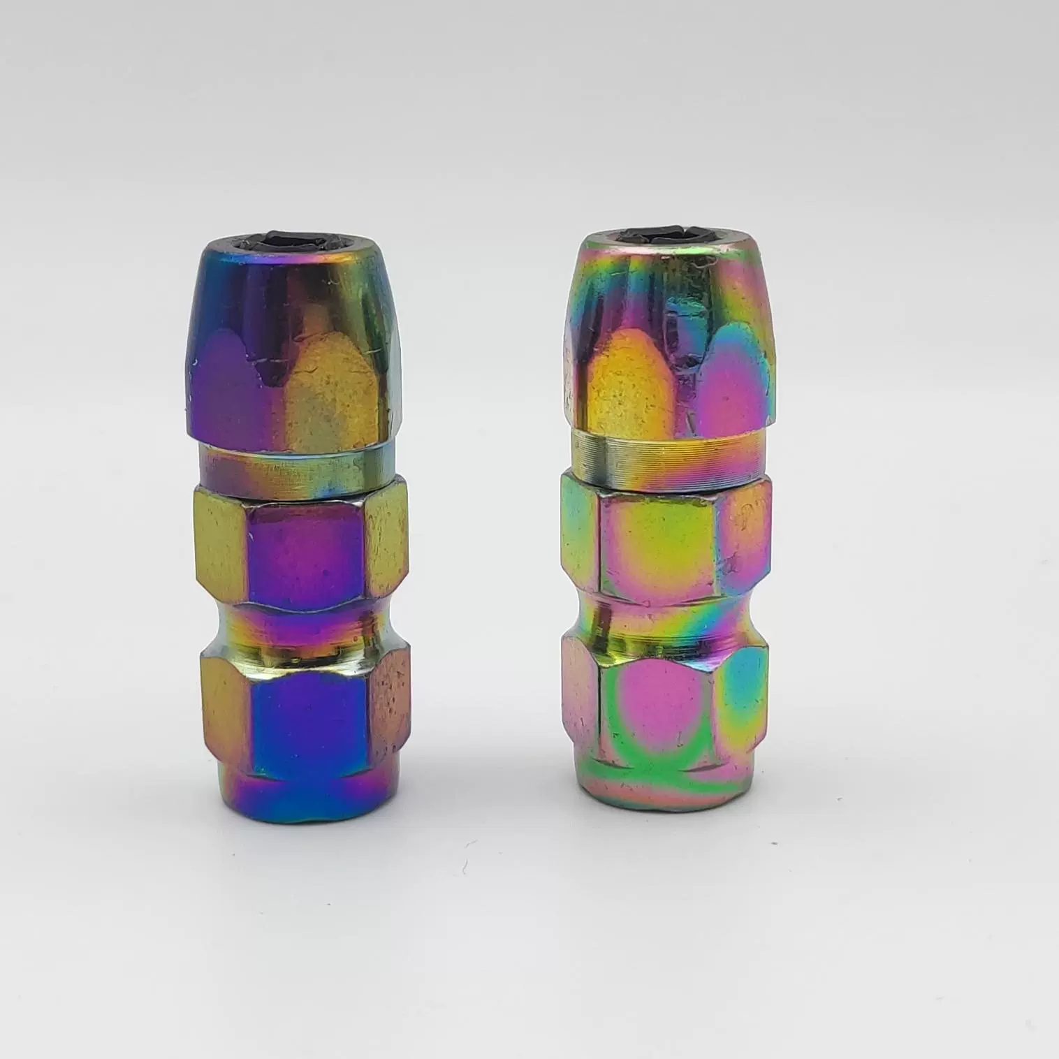 现货供应七彩黄油枪头碳钢电镀气动黄油枪配件多色平嘴螺纹注油嘴