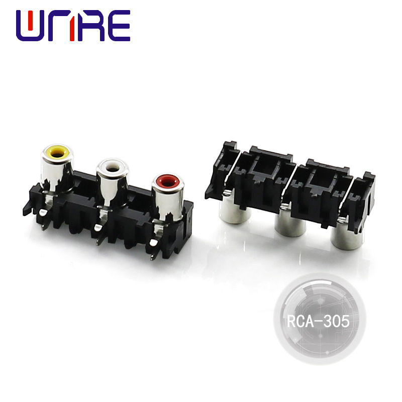 维诺尔 开关插座 3孔RCA-305红白黄莲花音频接口 AV同芯可带开关