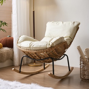 Rocking Chair Recliner Adult Sleeping Rattan Home Leisure Outdoor Balcony Living Room Single Sofa Lazy Recliner