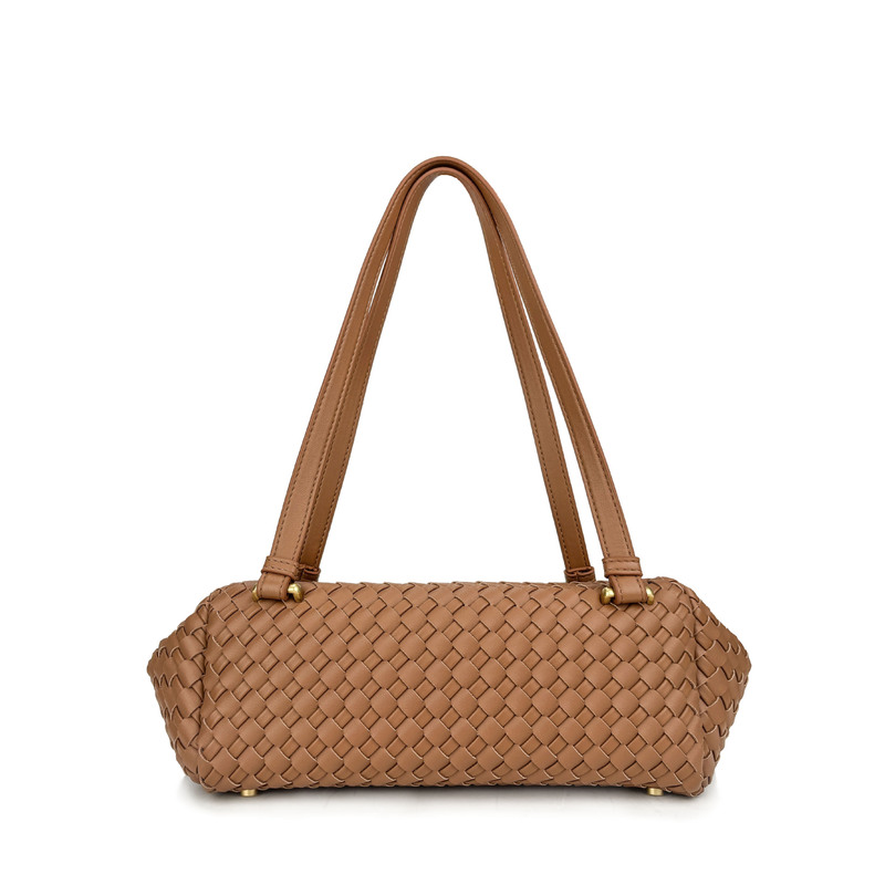 2024 New Street Trendy B Family Cowhide Baguette Woven Pillow Bag Shoulder Satchel Rectangular Pillow Bag