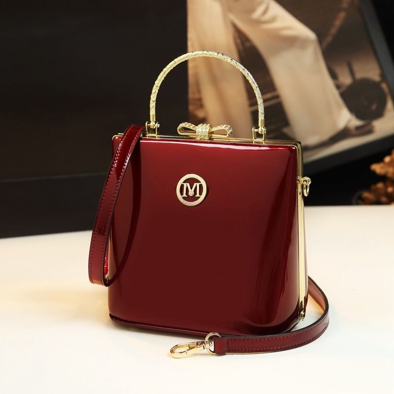Túi đeo chéo nữ mini da thật phong cách hiện đại, xách tay đeo vai tiện lợi — Cỡ nhỏ họa tiết da báo, Cỡ nhỏ màu đen, Cỡ nhỏ màu đỏ rượu, Cỡ nhỏ màu xanh lục đậm
