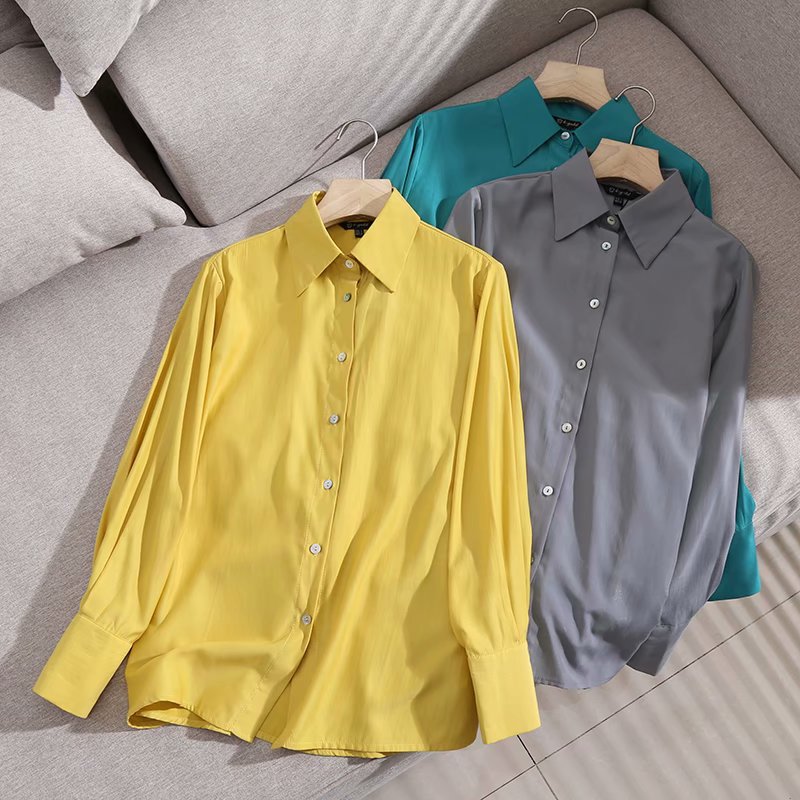 spring new solid color casual shirt NSAM52419