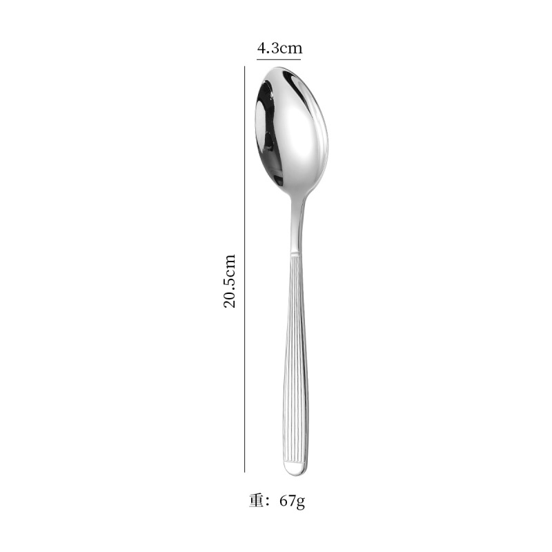 クロスボーダー新品304ストライプステンレスローマ柱食器鏡面ナイフフォーク洋食ステーキスプーンフォークセット|undefined