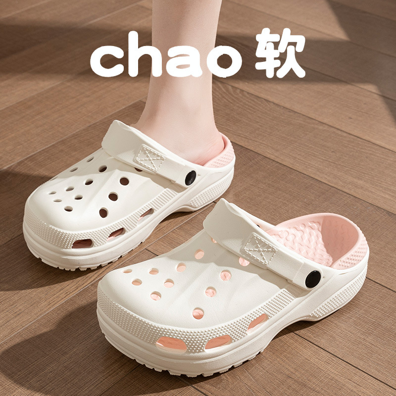 Nuevo verano transpirable plano cómodo agujero zapatos hospital estudiantes enfermeras al aire libre usar jardín rafting fábrica al por mayor