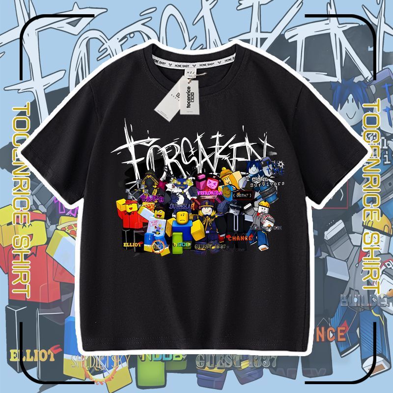 Cross-Border New Product Forsaken Roblox Game Peripheral Short-Sleeved Tops Summer Clothing for Men, Women and Children Short-Sleeved Summer Clothing