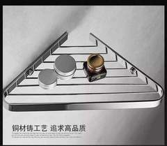 衛生間置物架打孔式銅三角籃浴室壁掛式轉角收納網籃淋浴房沐浴架