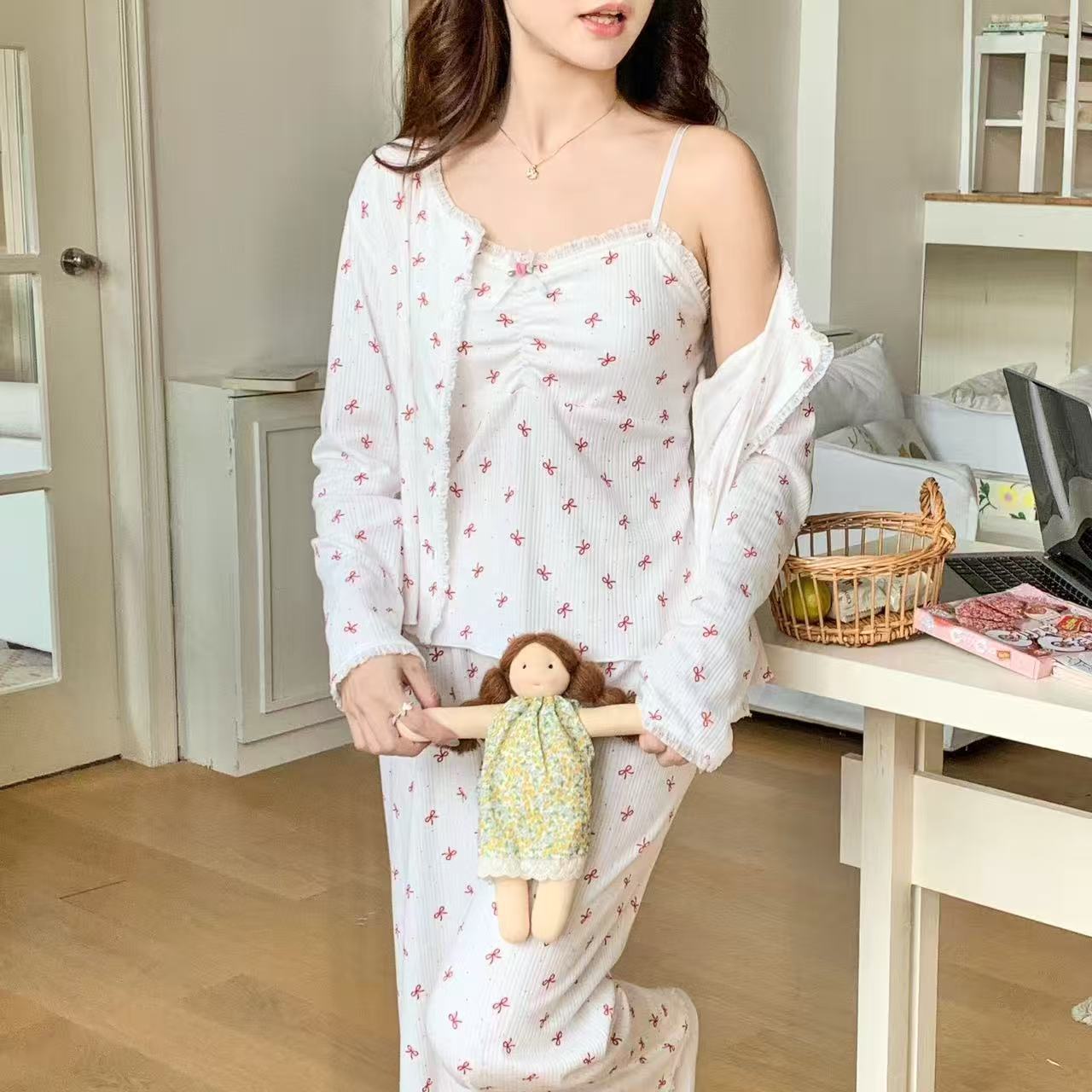 F 3피스 가슴 패드 세트-501 레드 보우