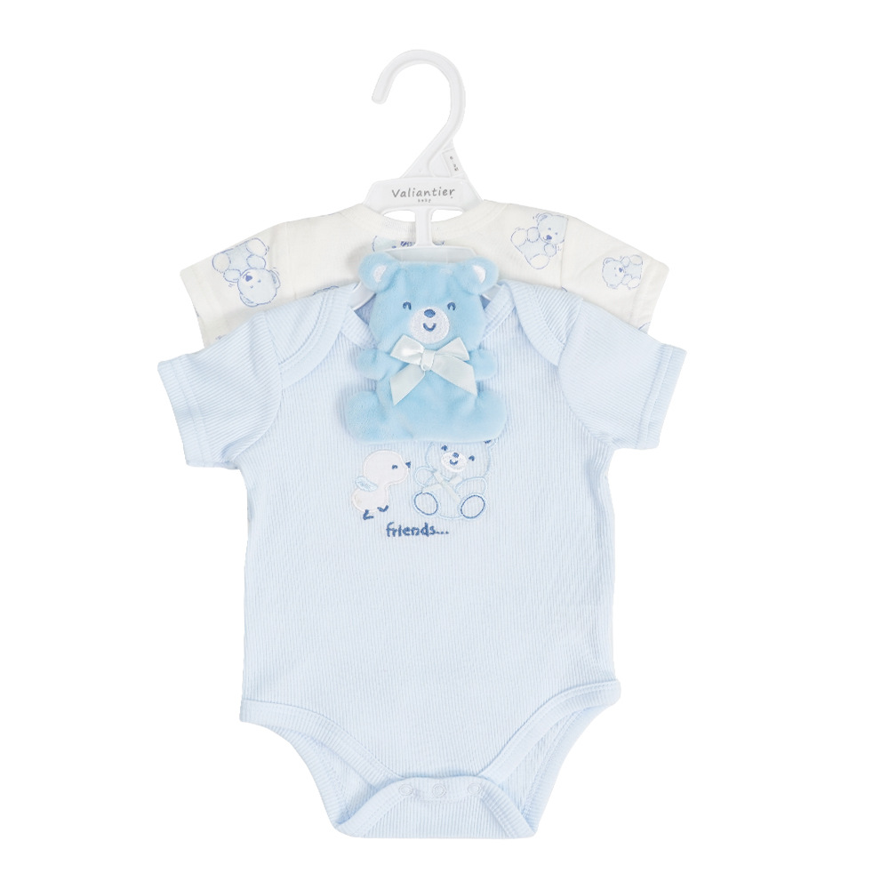 Conjunto de tres piezas de ropa para bebé recién nacido, ropa de dormir, juguetes de confort, pelele triangular para gatear, venta al por mayor transfronteriza 2025