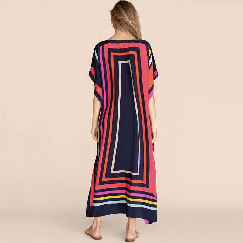 Blusa DE LA PLAYA nuevo impreso robe Loose Holiday dress bikini protección solar camisa europea y americana 5D194