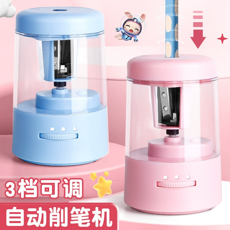 Электрическая точилка для карандашей для студентов, прочное лезвие из вольфрамовой стали, большие и маленькие отверстия, двойное питание, электрическая точилка для карандашей, точилка для карандашей с батарейным питанием, подарок