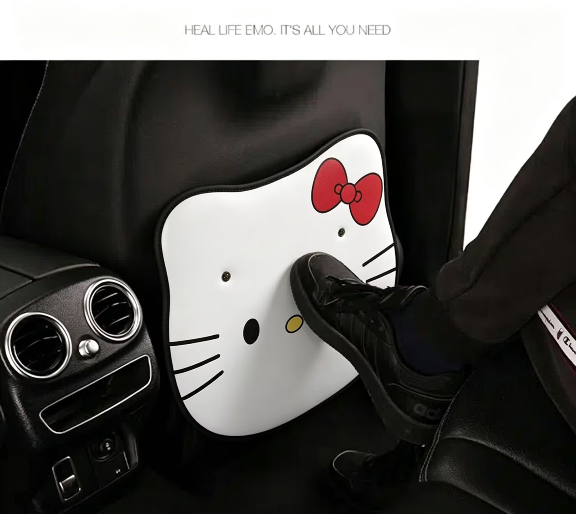 Cute Kitten Cartoon Seat Back Anti-Kick Pad for Ladies, Car Rear Seat Anti-Dirt Pad, Anti-Kick Mat