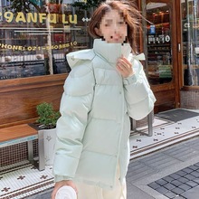 明摩女装短款冬季新款加厚亮世秋羽绒服连帽情侣款宽松中戏