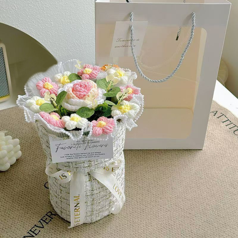 520花束礼物手工毛线针织花束生日礼物送女生520送女友同学|undefined