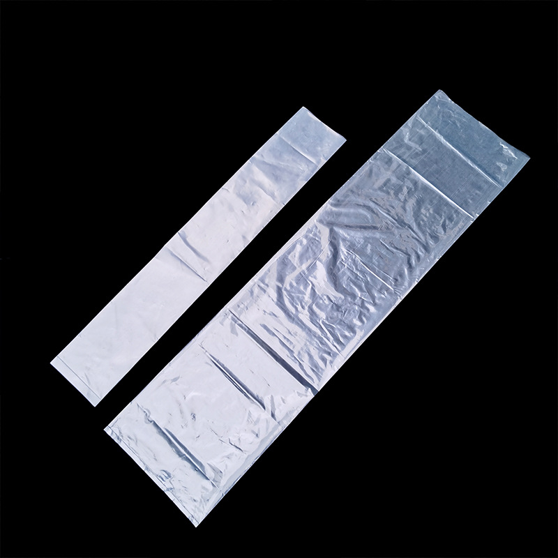 Tira larga de alta presión PE bolsillo plano super largo fino grueso plástico transparente bolsa de comida bolsa de plástico recta caligrafía y pintura bolsa de embalaje