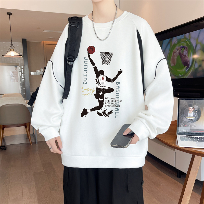 春秋季新款长袖衬衫领卫衣男初中高中学生青少年帅气大童男装恤|undefined