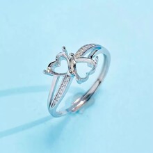 ����S925�y�18K���ָ���������5*5mm��ָ����С���ٴ��Ʒ